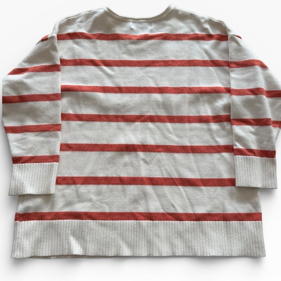 Magaschoni Cream and Orange Striped Sweater - Picture 3 of 6